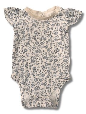 Colored Organics Baby 3-6 Months Pearl Petal Sleeve Bodysuit Girl Cotton Floral